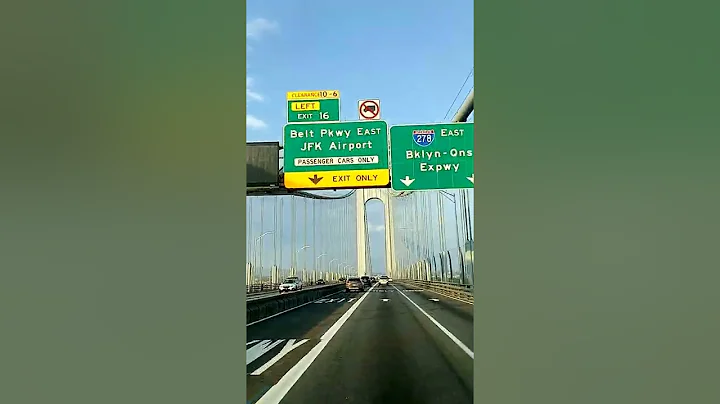 Crossing Verrazzano Bridge upper from Staten Island to BQE East