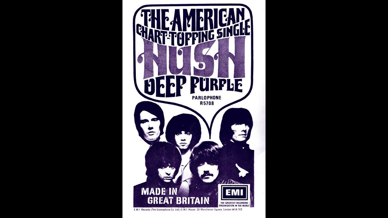 英7” Deep Purple Hush ! R5708 Parlophone /00080 DeEP Purple Hush Single R5708 1968 7