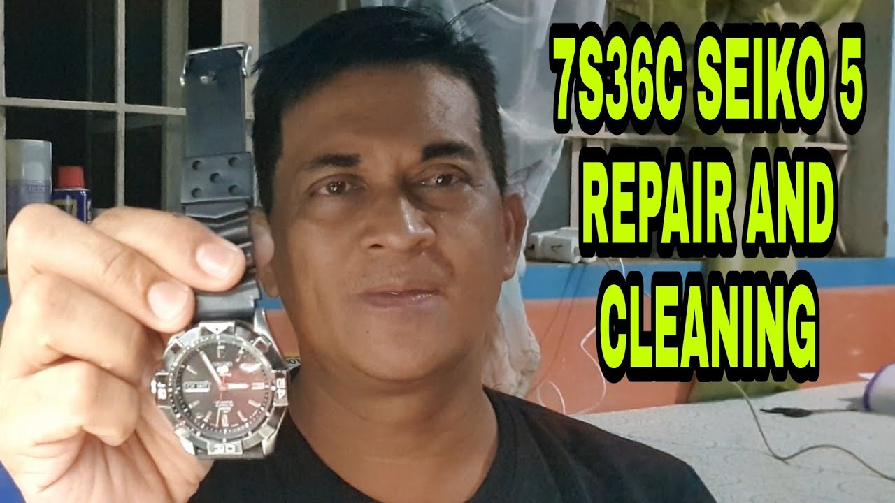 7S36C SEIKO 5 REPAIR AND CLEANING. - YouTube