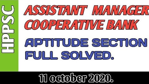 Assistant Manager HPPSC Solved paper 11th October 2020fully solved/Aptitude /genius studies/Himachal