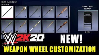 WWE 2K20: NEW Weapon Wheel Customization in Match Creator! (NEW WEAPONS)
