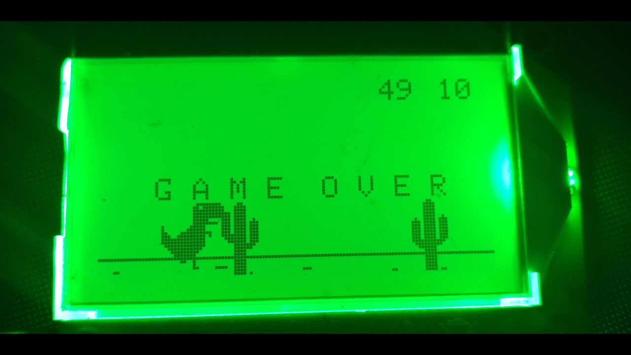 Rodando o jogo do T-Rex em um testador de componentes - Dragão sem