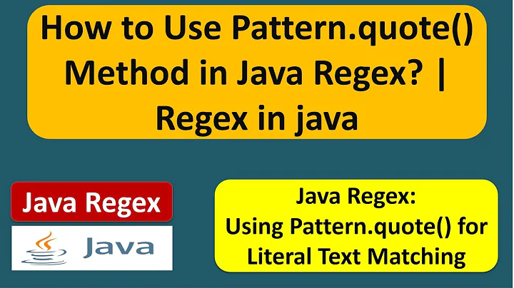 How to use quote method of Pattern class? | Regex in java