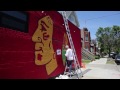 Muralist has Blackhawks fever