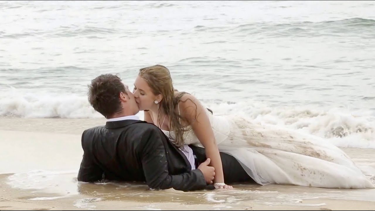Trash the dress at the beach