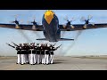 Skilled Blue Angels Pilot Flies C-130 Super Low Over Silent Drill Platoon