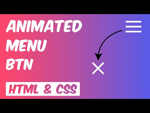 Animated Menu Button Using HTML & CSS | Step By Step Tutorial For Beginners