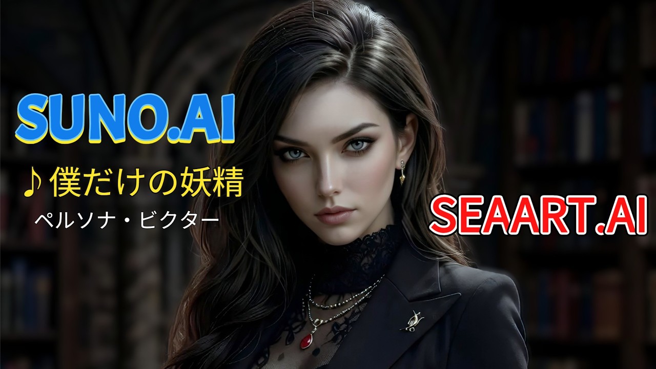 AI音楽・Suno AI・v5プロ『僕だけの妖精』、AI画像成形・SEAART.AI、4K。