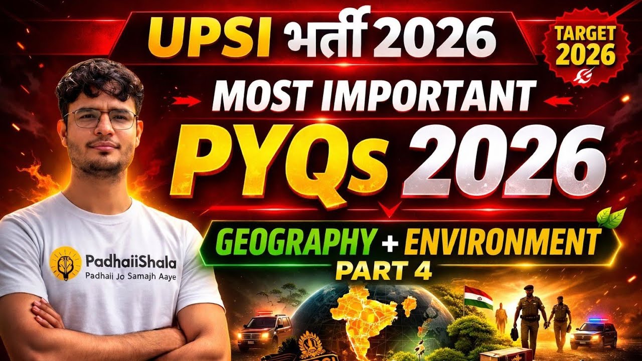 UPSI 2026 Geography Environment PYQs | SI Previous Year Questions | Part 4