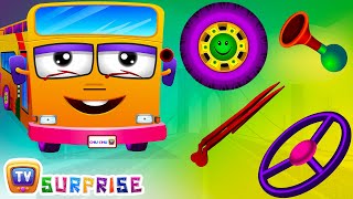 Surprise Eggs Nursery Rhymes | Wheels On The Bus | Learn Colours & Parts of the Bus | ChuChu TV