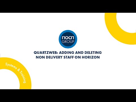 QuartzWeb - Adding and deleting non delivery staff on Horizon