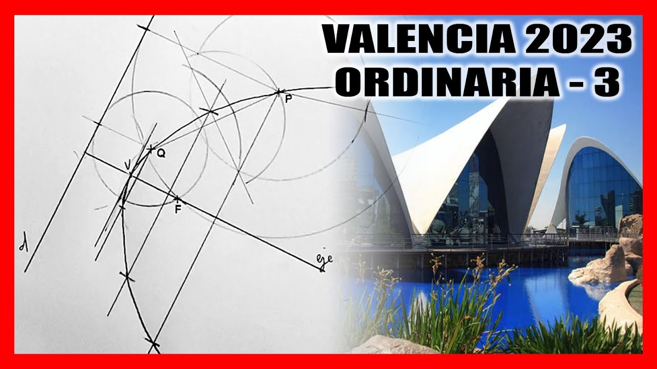 Ej 3 Geometría 🙉PAU Valencia junio 2023 🙈​ Examen SELECTIVIDAD dibujo técnico resuelto