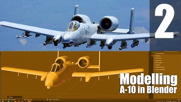 Modelling A-10 Thunderbolt II with Blender for RC Plane Plans Part 2 [Timelapse]