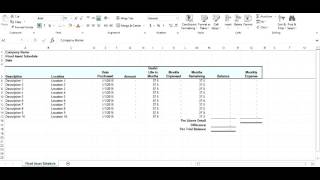 Fixed Asset Schedule Short Tutorial