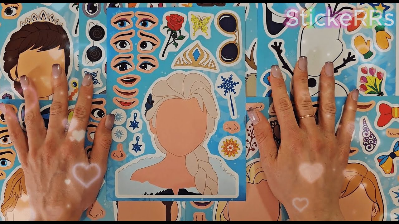[Stickers ASMR] Making Disney Princess Frozen DIY: Elsa, Anna Sticker ...