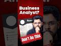 Avoid These Common Business Analyst Resume Mistakes! π