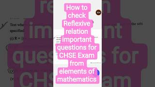 #mathshorts #elementsofmathematics #relationandfunction#chse2027#mathinodia #reflexiverelation