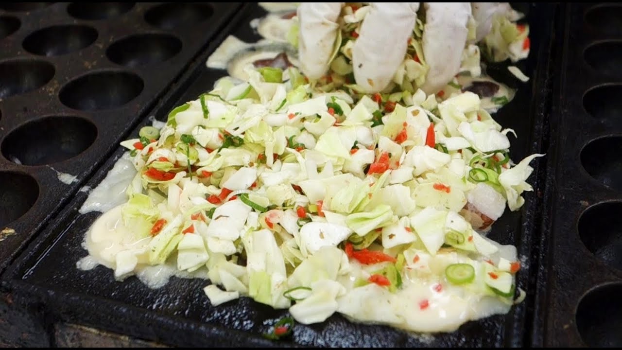 新潟のたこ焼き｜キャベツ山盛りのたこ焼き Japanese Cabbage Takoyaki in Niigata.Japanese Street Food.