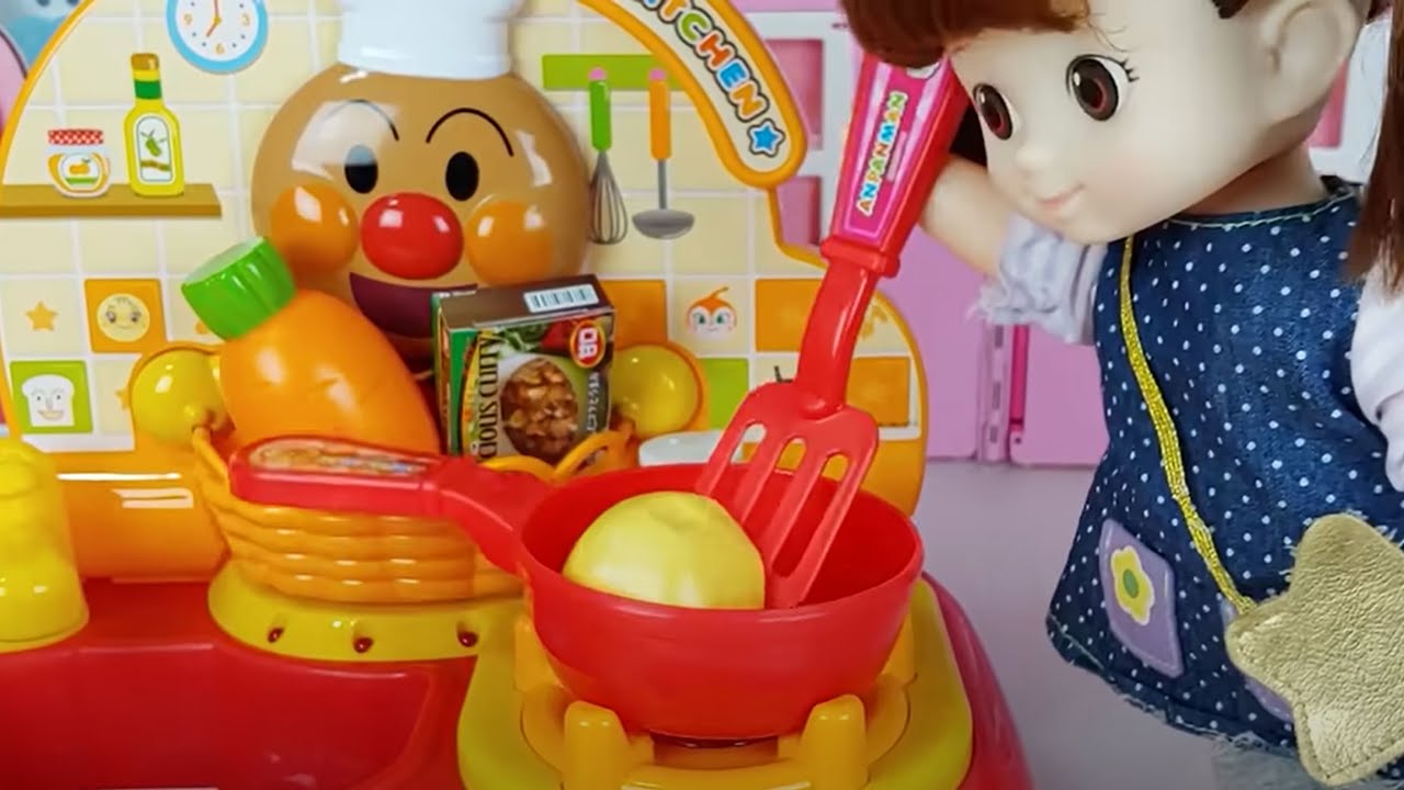 Baby doll Kitchen cooking and refrigerator food toys play house story - ToyMong TV 토이몽