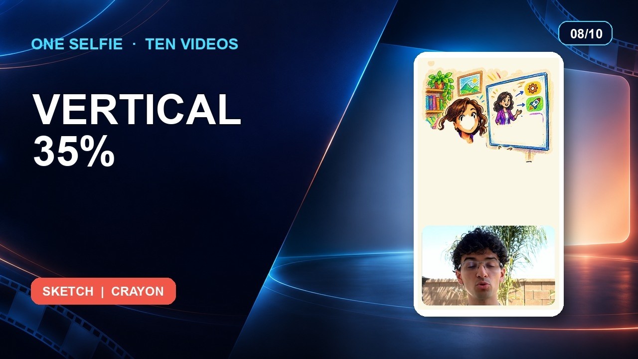 Video thumbnail: Vertical AI Avatar for Shorts: 35% Presenter