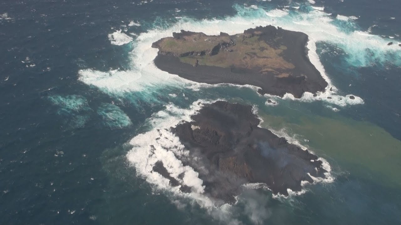 年内につながる可能性 西之島近くの新島 - YouTube