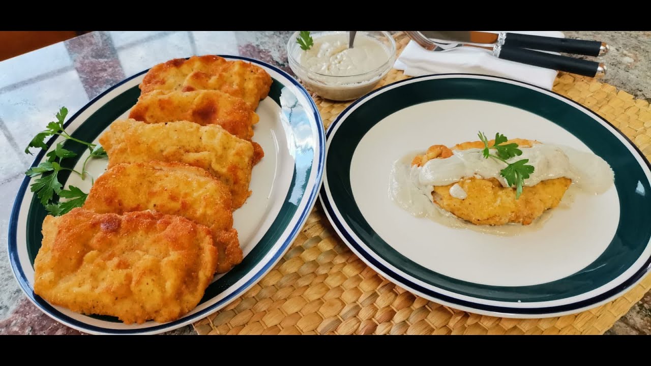 Cachopitos de lomo cerdo con salsa de cabrales