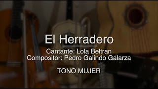 El Herradero - Puro Mariachi Karaoke - Lola Beltran - Tono Mujer