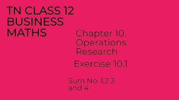#12BM #Chapter10 #OperationsResearch#samacheer#Whatistransportationproblem#Writemathematicalformoftr