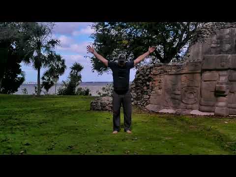 5 min basic Yoga, Cerros Belize Mayan ruins