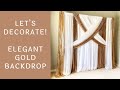 Gold sequin backdrop quick diy setup