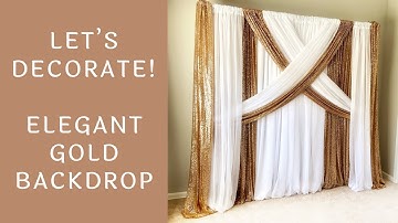 Gold Sequin Backdrop Quick DIY Setup