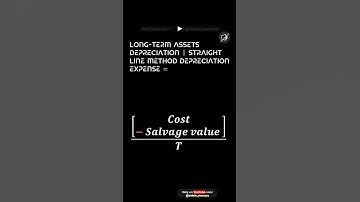 Long Term Assets Depreciation  Straight Line Method Depreciation Expense =     #     Economics  !  B