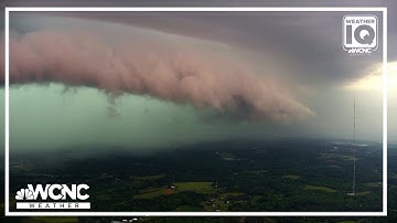 Shelf cloud during severe weather: Raw #weather camera extended video