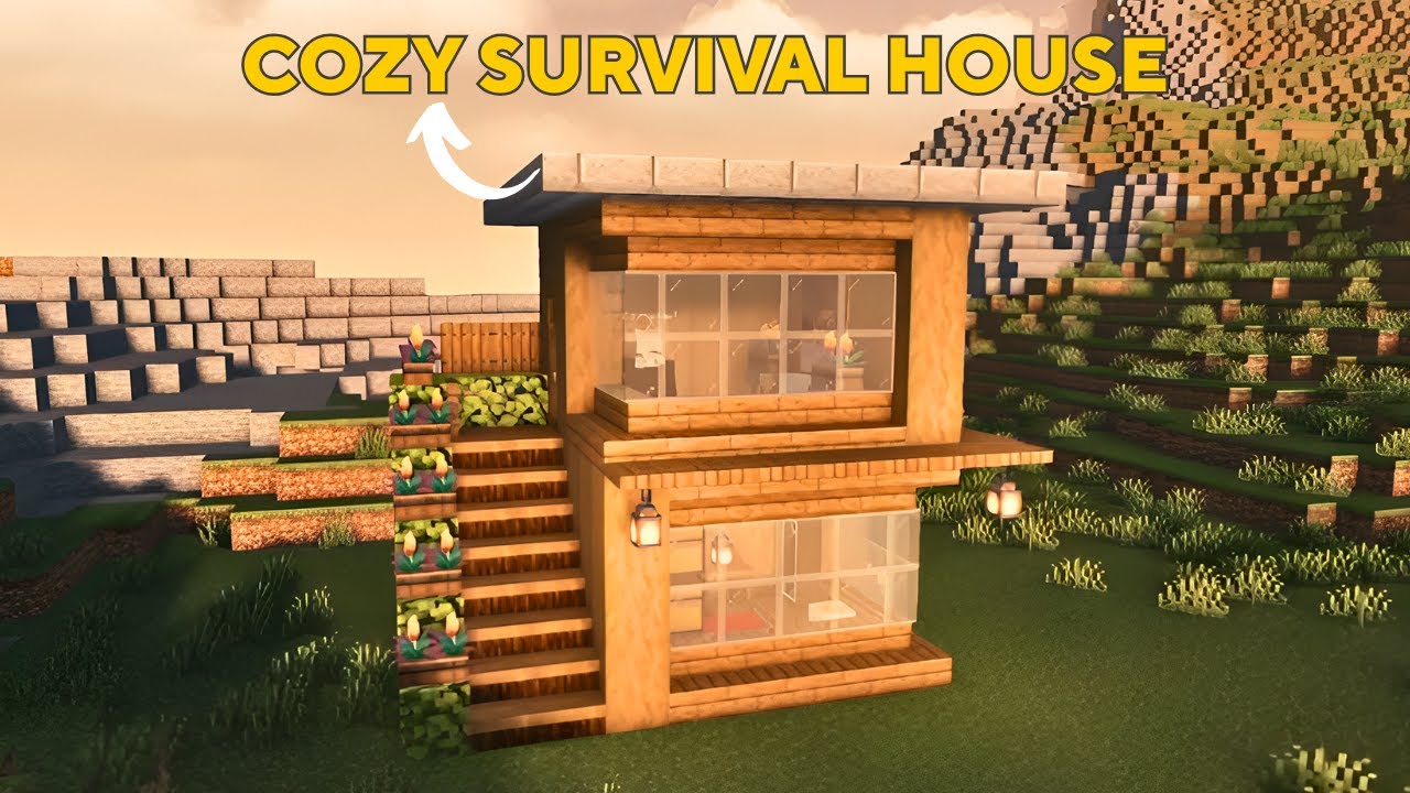 How to Build a Cozy Survival House in Minecraft - YouTube