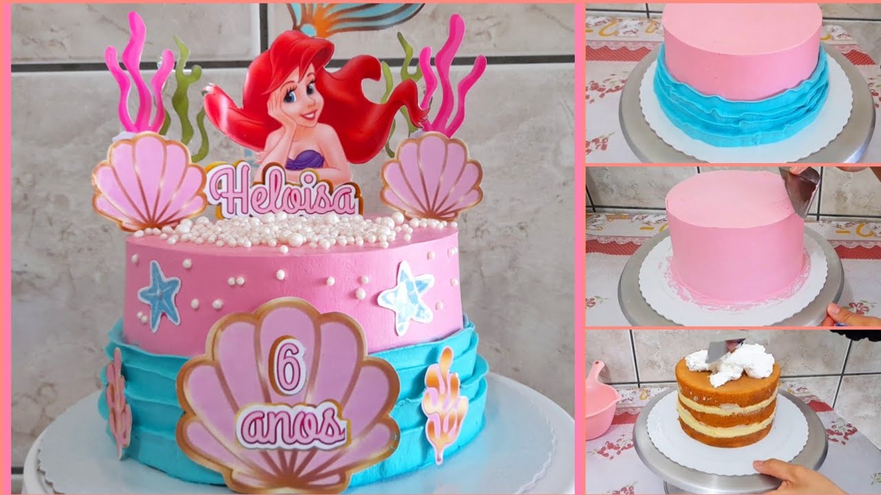 🎂Decorando bolo barbie sereia 🧜‍♀️ 