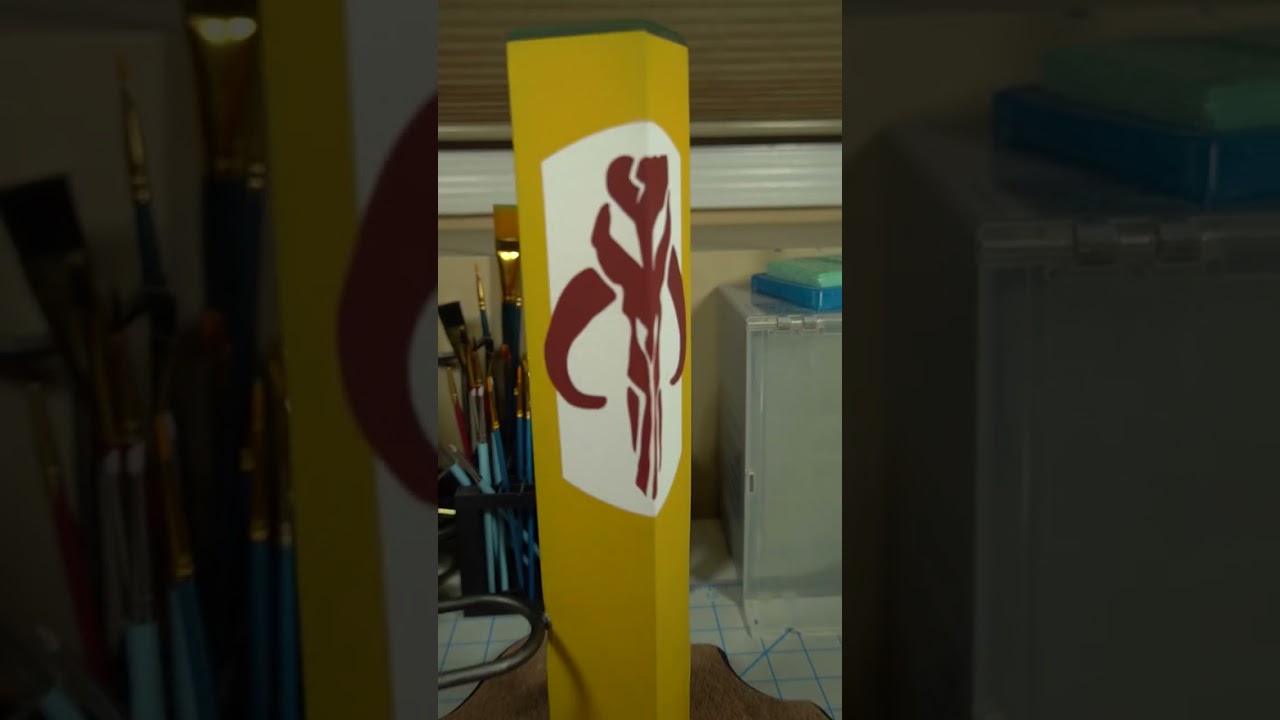 Custom Boba Fett Blaster & Stand with Sarlacc Tooth 