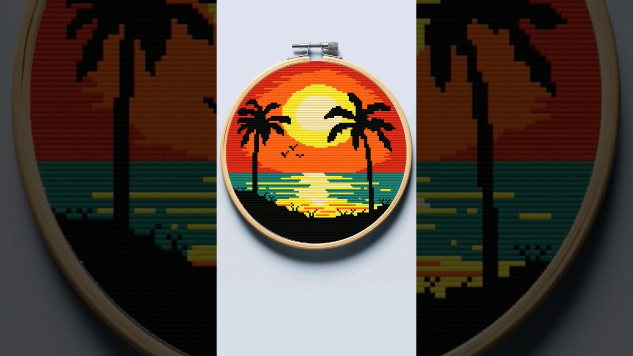 sunset cross stitch pattern pdf. 