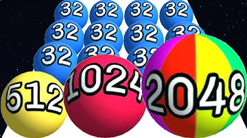 Run Merge Balls Race - Ball Run 2048 Max Level - Mobile Game -8-64-128-256-512-1024- 2048