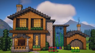 Minecraft: How To Build A Wooden House With a Aquarium | Tutorial