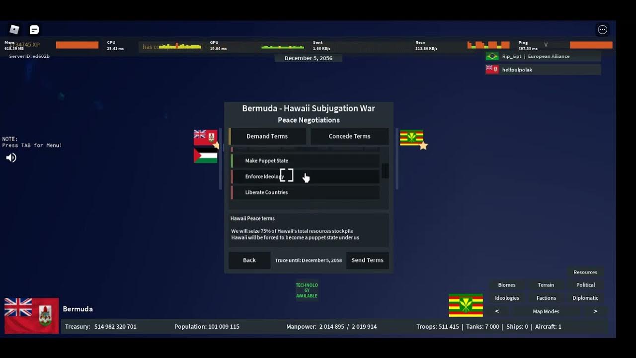 I'm probably the first person ever to puppet Hawaii as Bermuda (Rise of