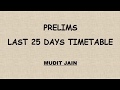 Prelims last 25 days strategy