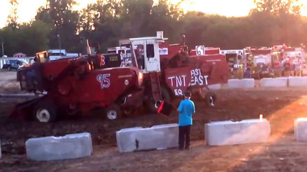Combine Derby! Tractor Flips! YouTube