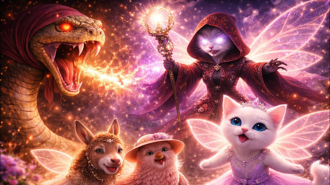Magical Fairy Cat vs Giant Snake 🐱✨ Epic Cave Battle to Save Her Baby! 🐍⚔️ | Fantasy Cat Story