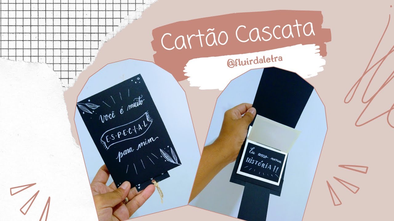 Como fazer Cartão com Lettering - Cartão Cascata - 