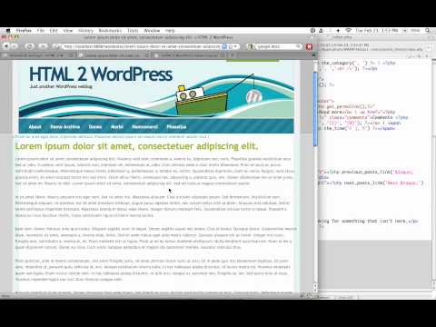 WordPress Tutorial: Customizing Containers 5/6 [HTML2WP screencast]