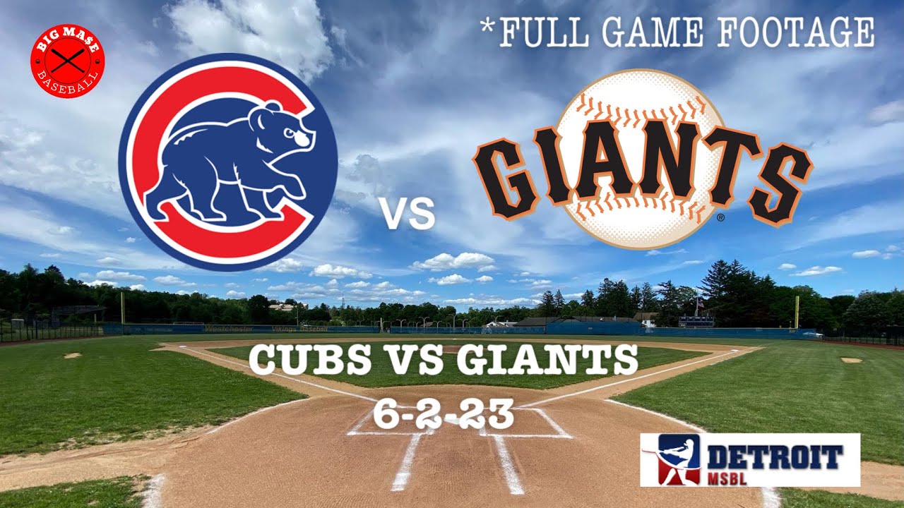CUBS VS GIANTS DETROIT MSBL FULL GAME YouTube