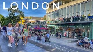 London Summer Walk | Exploring Central London in 34°C Heatwave | London Eye & South Bank [4K HDR]