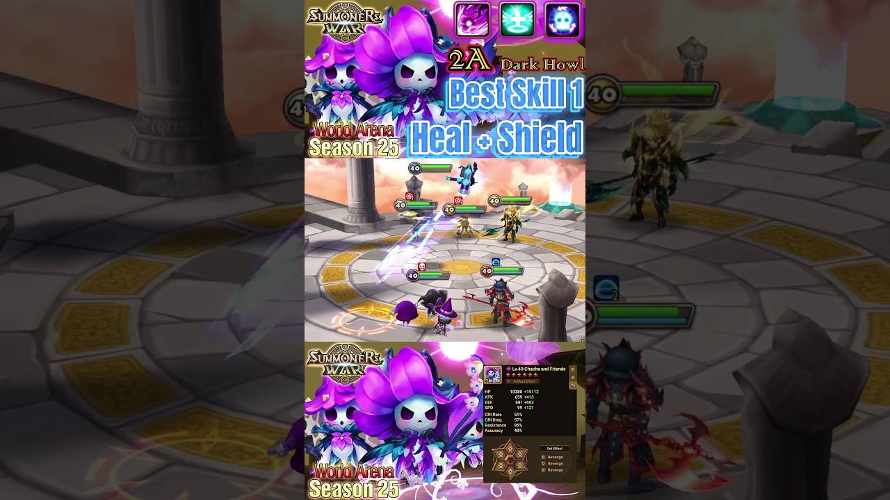 Amazing [Skill 1] Save & Heal - Dark Howl 2A - Summoners War RTA 