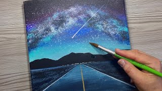 galaxy easy milky way painting step acrylic beginners mins