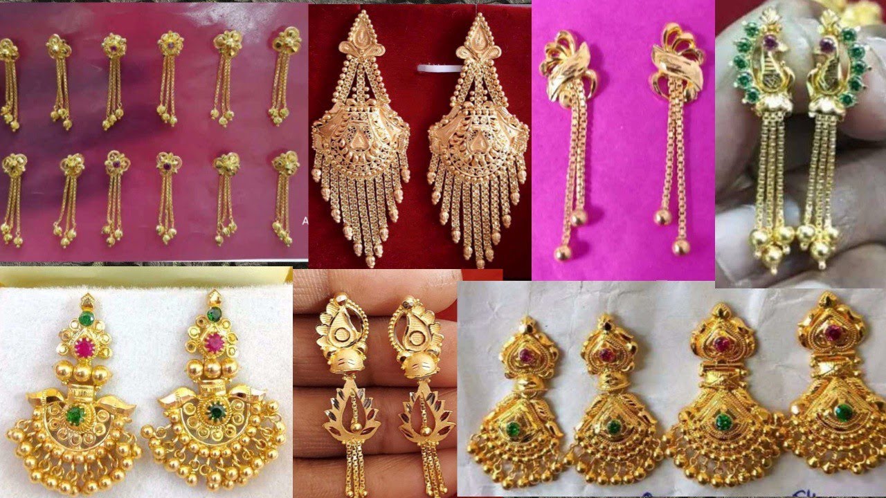 22K Gold 'Detachable' Baby Jhumkas (Buttalu) with Red Stones - 235-GJH1646  in 1.750 Grams